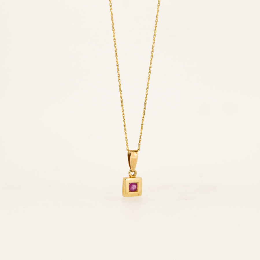 9ct Gold Ruby July Birthstone Necklace