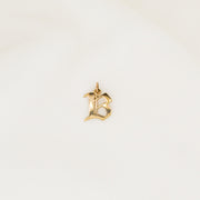 Gothic B Initial Gold Pendant