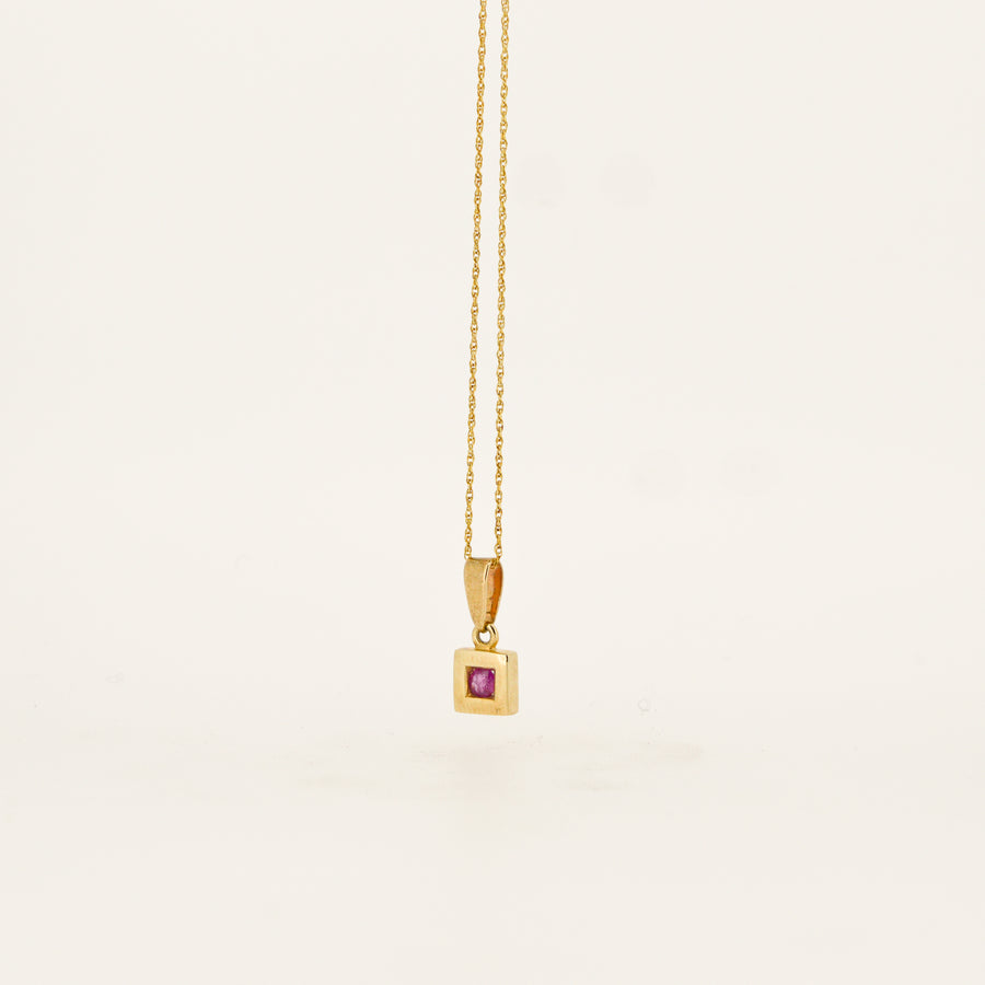 9ct Gold Ruby July Birthstone Necklace