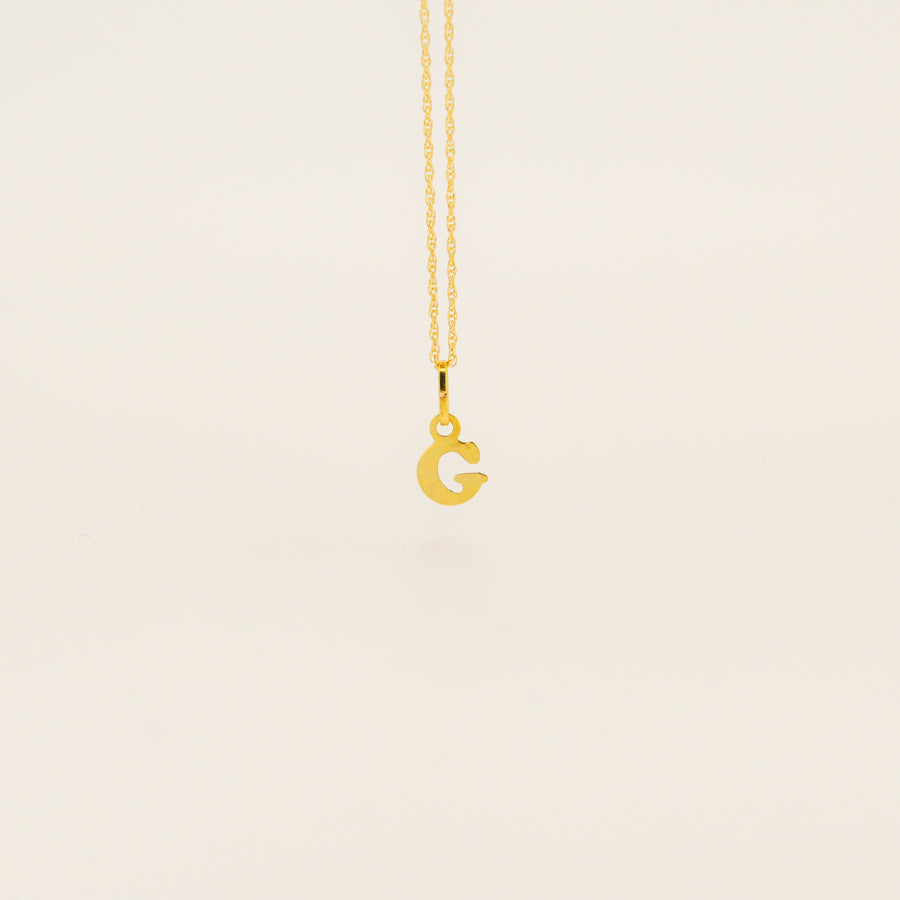 Miniature 9ct Gold G Initial Pendant