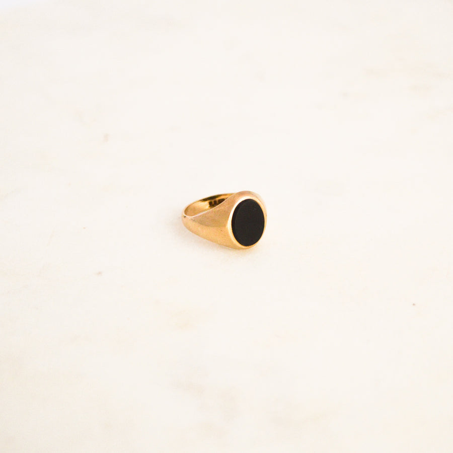 1970's Black Onyx Signet Ring