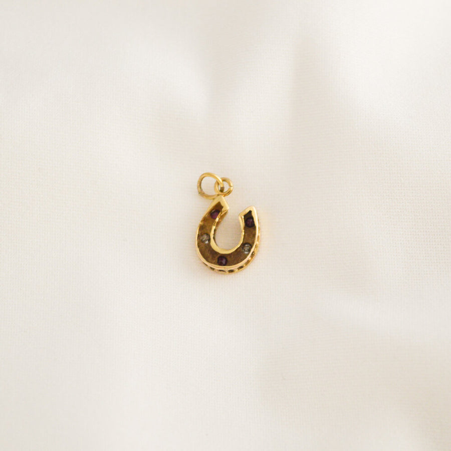 Ruby and Diamond Horseshoe Necklace