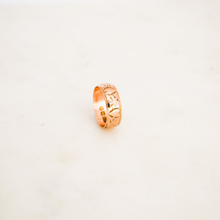 Victorian Engraved Rose Gold Ring