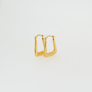 Eighties Square Gold Hoop Earrings