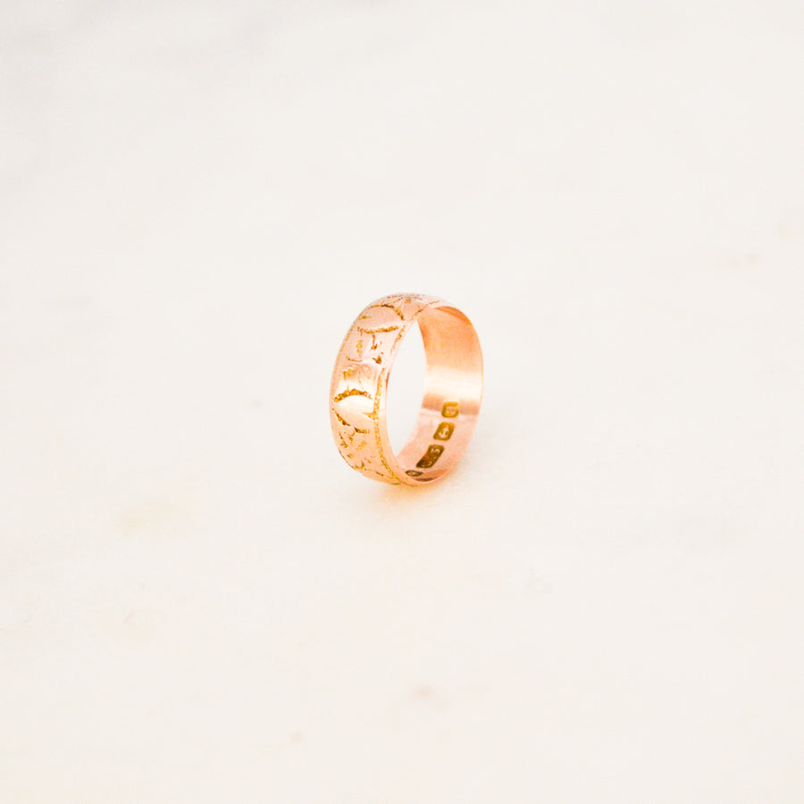 Victorian Engraved Rose Gold Ring