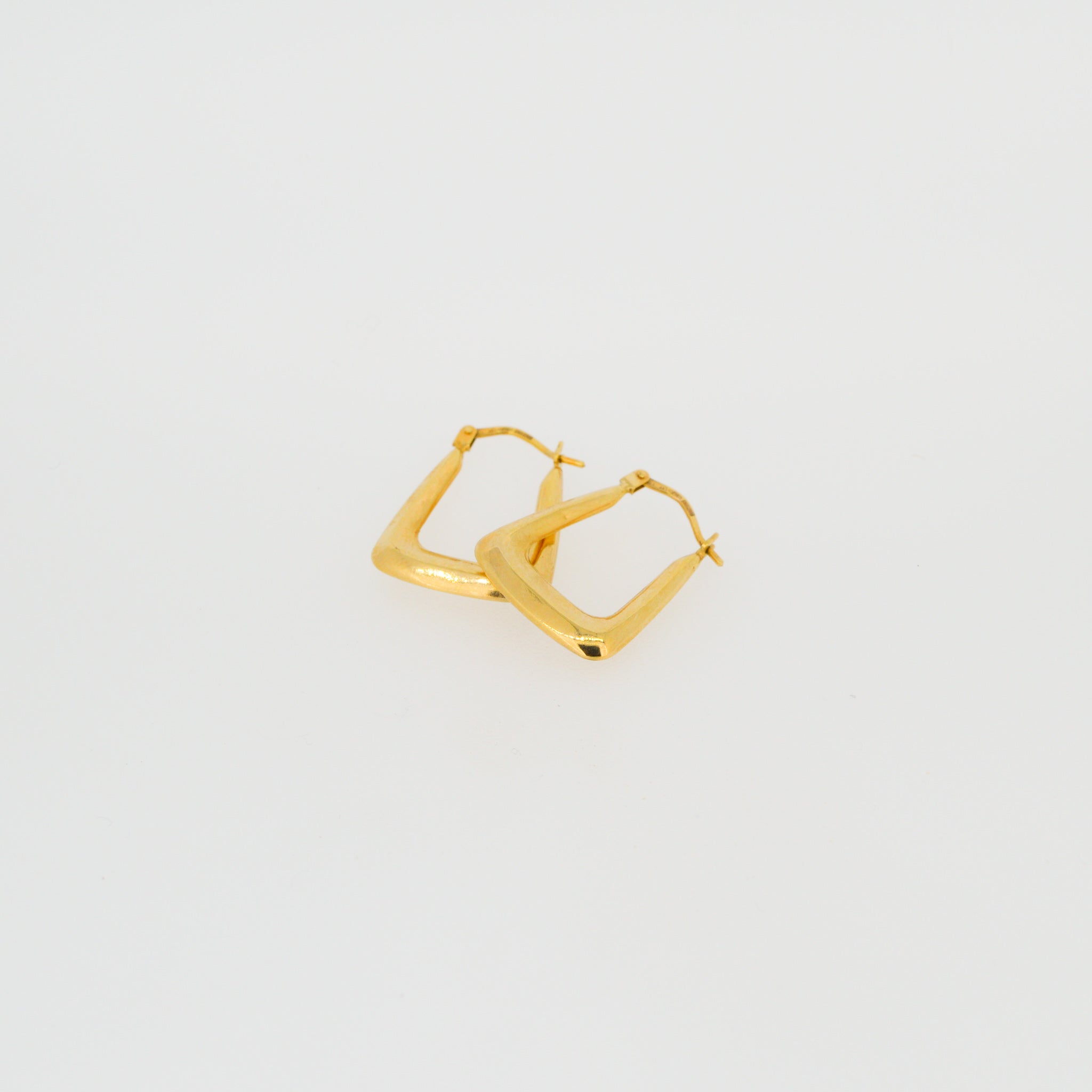 Eighties Square Gold Hoop Earrings