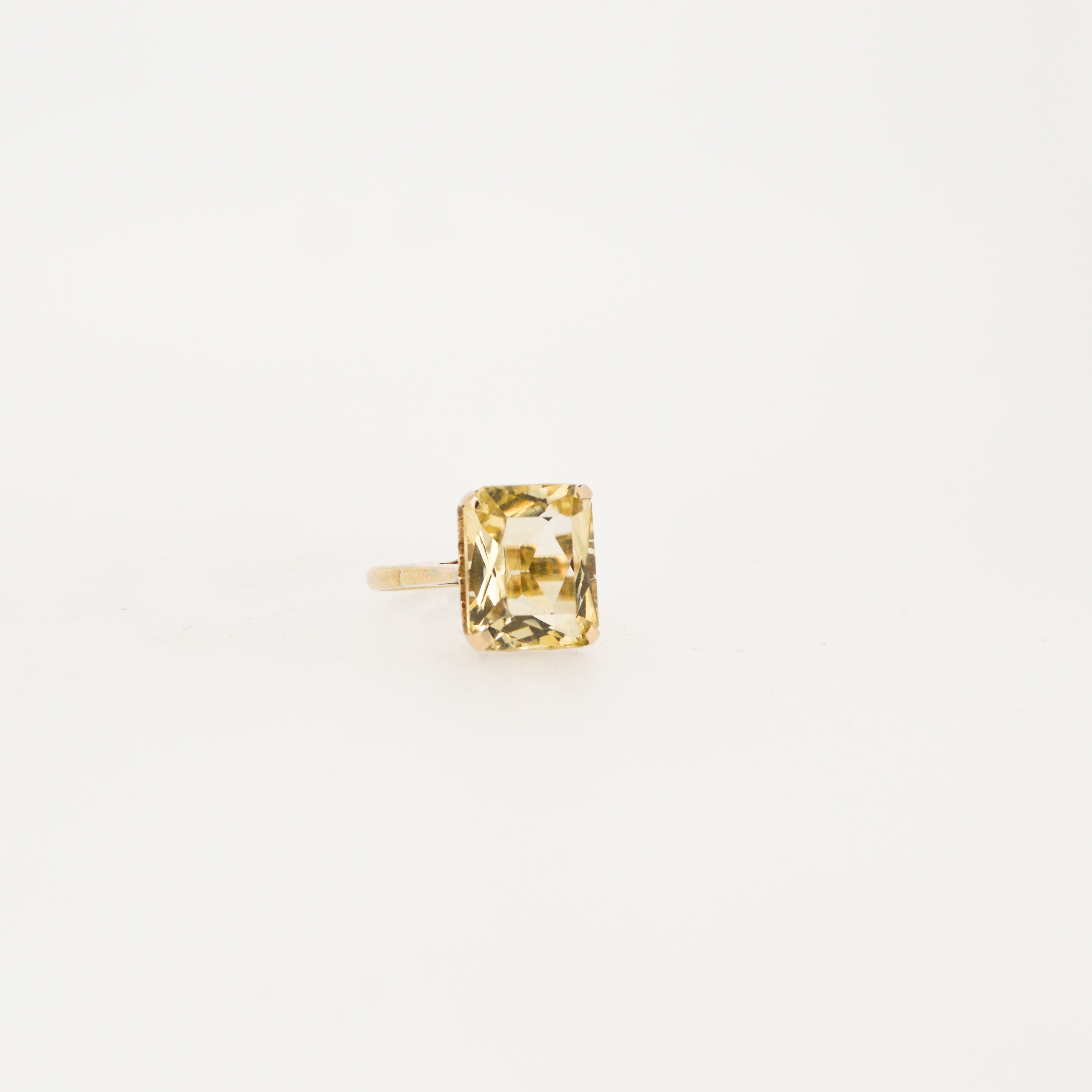 Vintage Citrine 9ct Gold Cocktail Ring