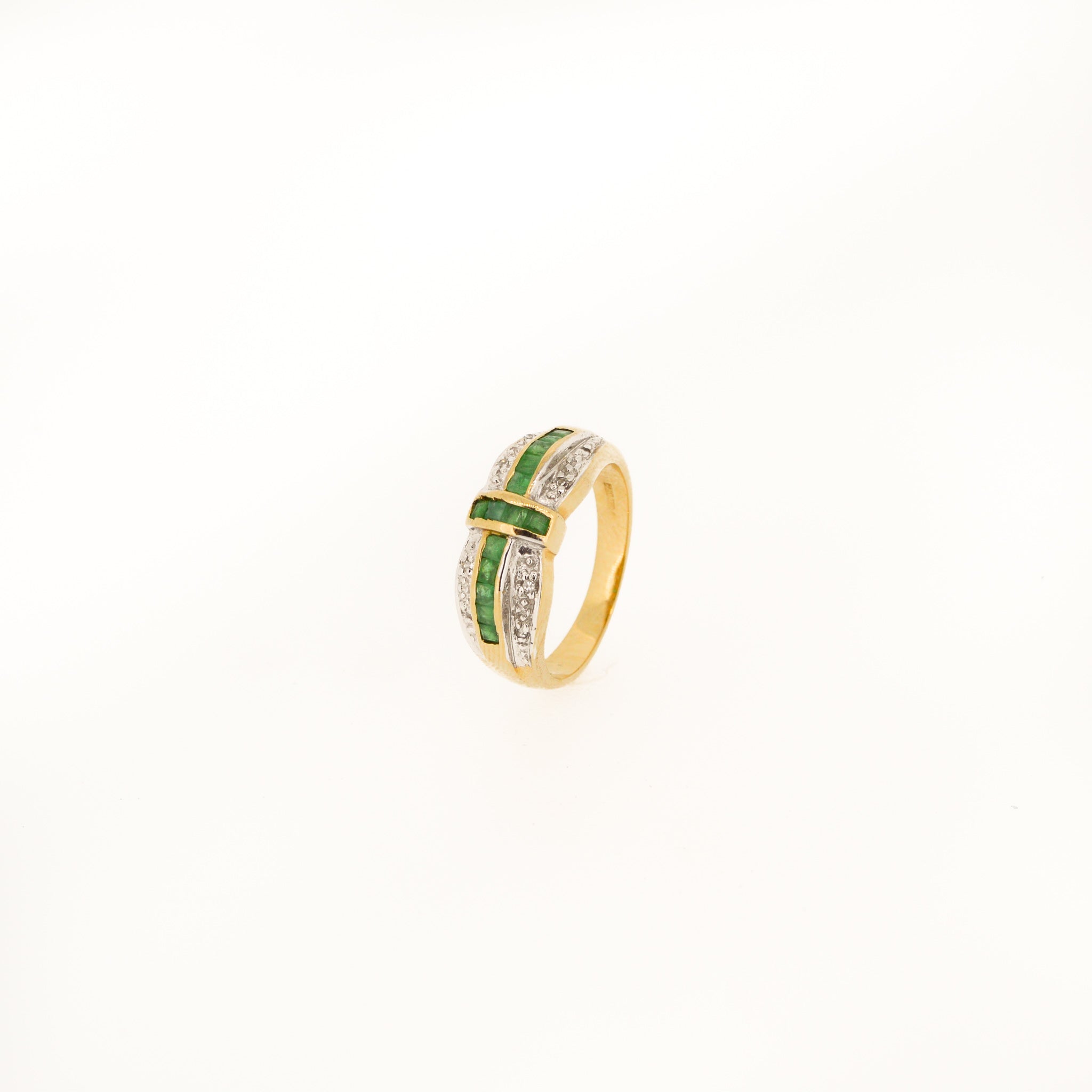 1980's Diamond and Emerald Ring