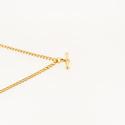 T Bar 9ct Gold Chain 18" Necklace