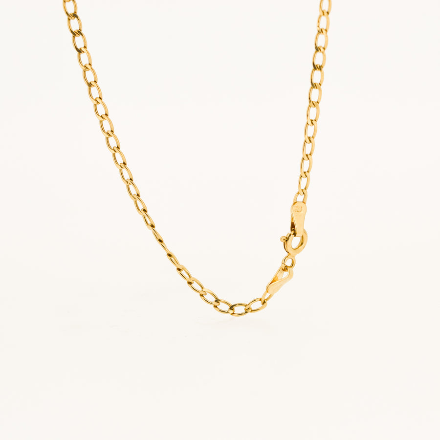 9ct Gold Open Curb 18" Necklace