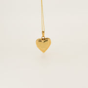 Sixties Heart Gold Locket Necklace
