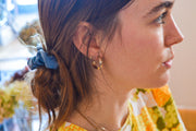 1977 Patterned 9ct Gold Hoop Earrings - 17mm
