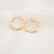 Squared Twist Hoops - 25mm