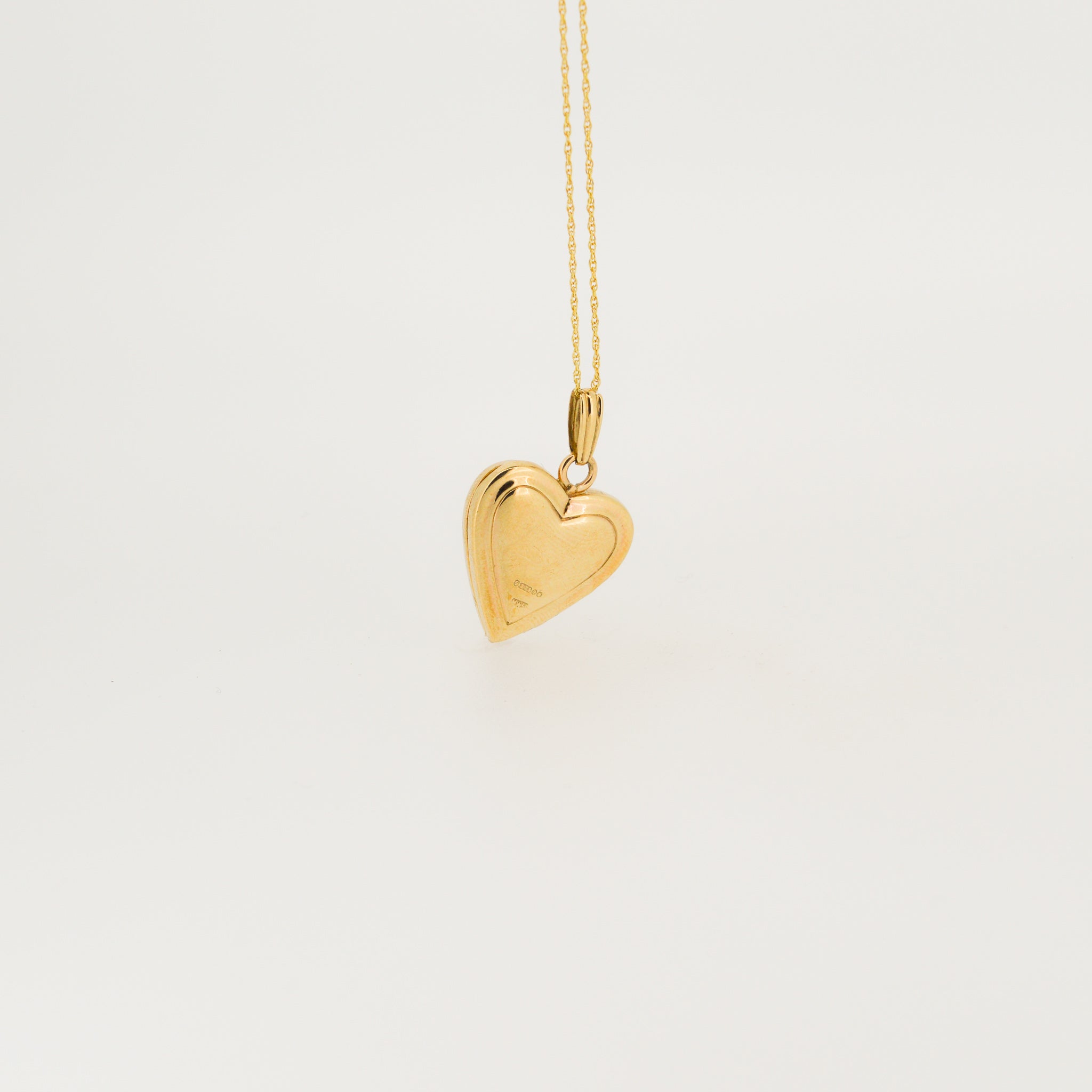 Sixties Heart Gold Locket Necklace
