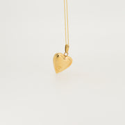 Sixties Heart Gold Locket Necklace