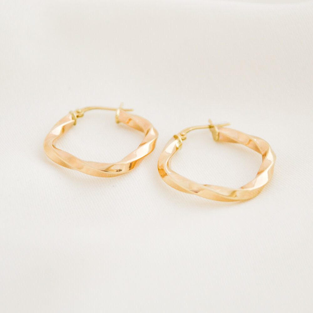 Squared Twist Hoops - 25mm