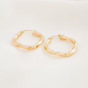 Squared Twist Hoops - 25mm