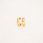 1977 Patterned 9ct Gold Hoop Earrings - 17mm
