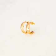 1977 Patterned 9ct Gold Hoop Earrings - 17mm