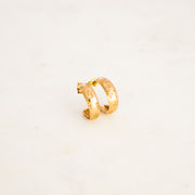 1977 Patterned 9ct Gold Hoop Earrings - 17mm