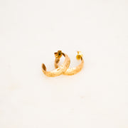 1977 Patterned 9ct Gold Hoop Earrings - 17mm