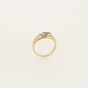 90's Blue Topaz, Diamond and 9ct Gold Vintage Ring