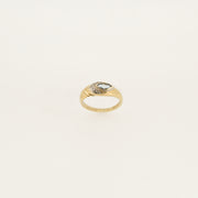 90's Blue Topaz, Diamond and 9ct Gold Vintage Ring