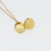 Patterned Oval Gold Locket Necklace