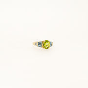 Noughties 9ct Gold Peridot, Topaz And Diamond Vintage Ring