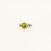 Noughties 9ct Gold Peridot, Topaz And Diamond Vintage Ring
