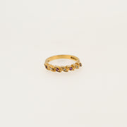9ct Gold Ruby and Diamond Leaf Ring