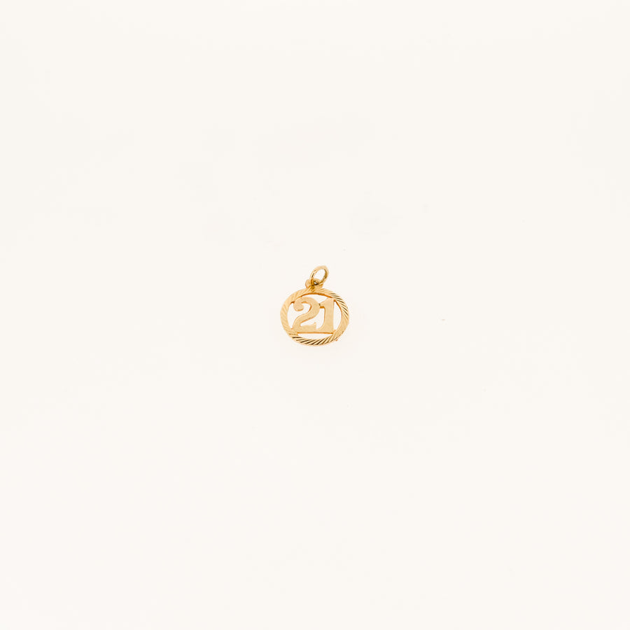 Number 21 9ct Gold Charm