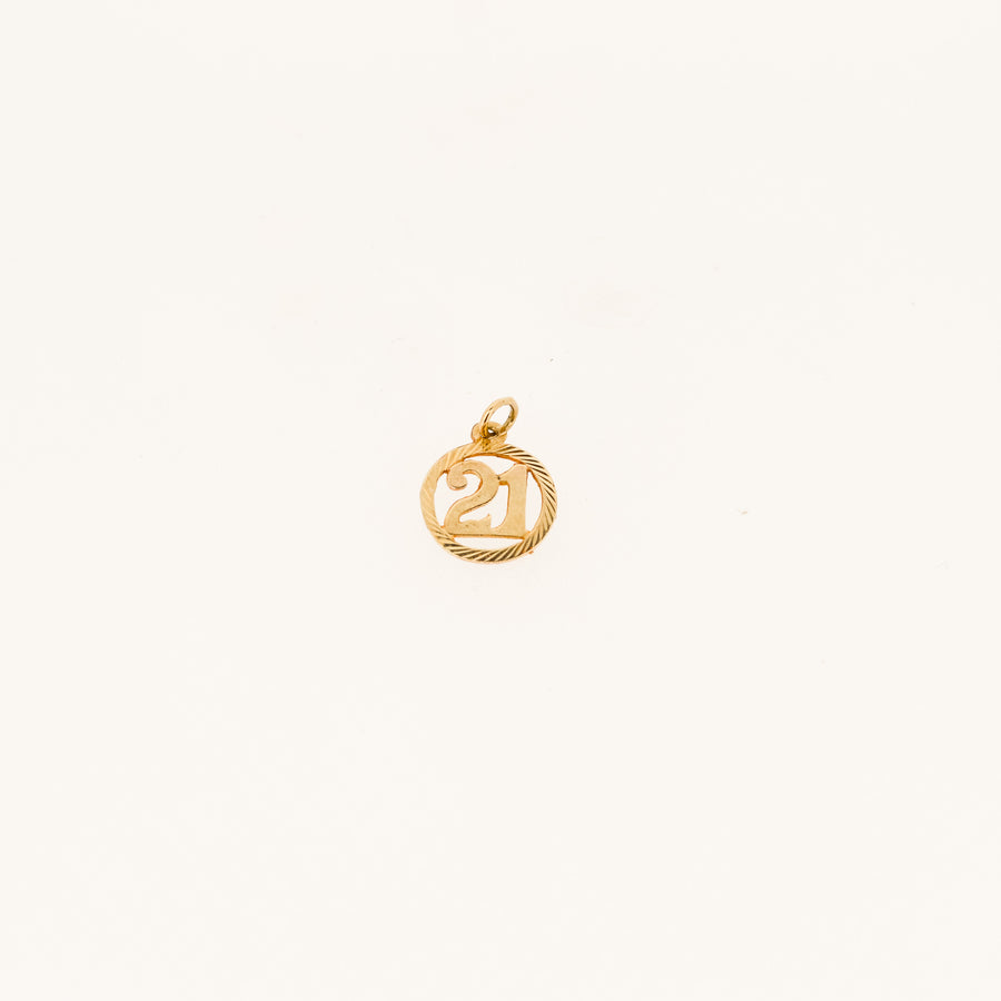 Number 21 9ct Gold Charm