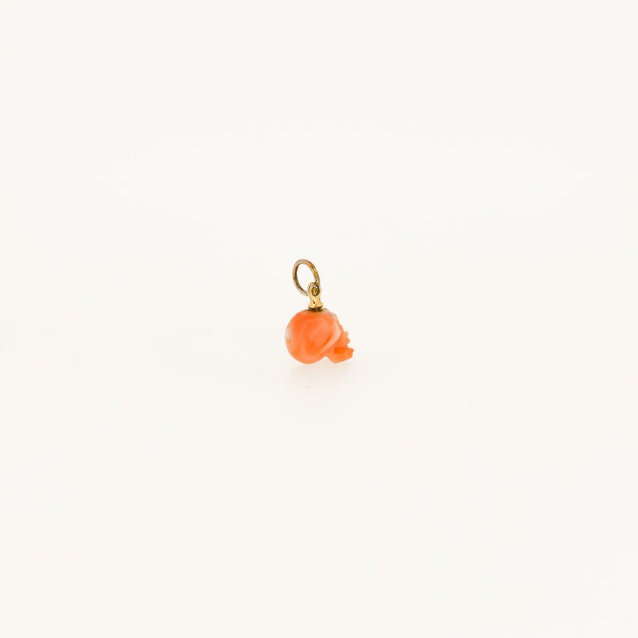 Coral Skull Charm