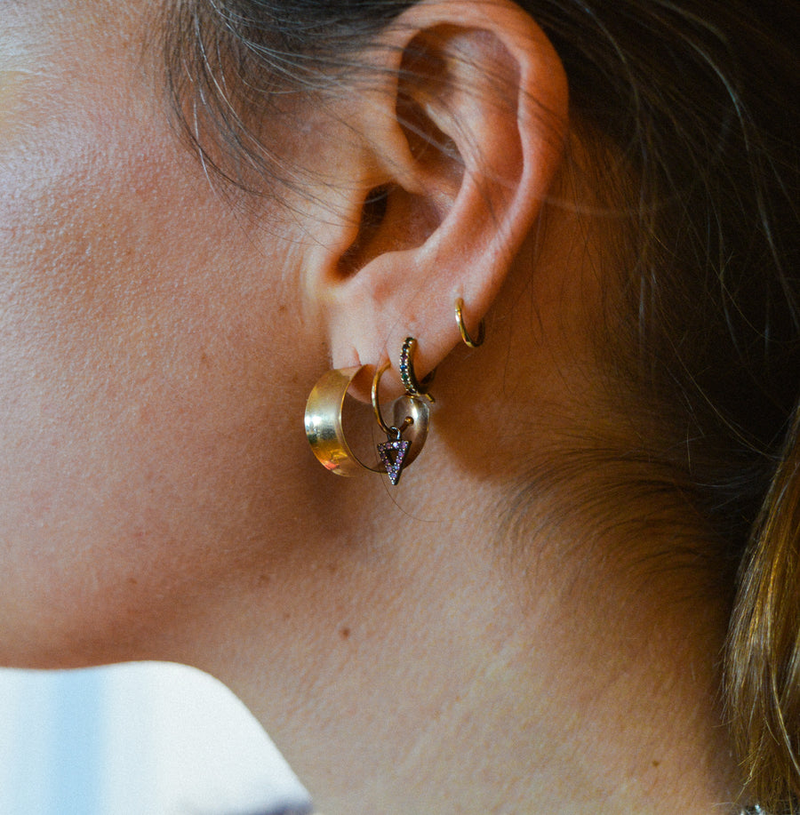 Curved Band 9ct Gold Earrings