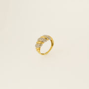 Diamond Pave Twist Gold Ring