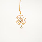 Victorian Aquamarine Seed Pearl Necklace