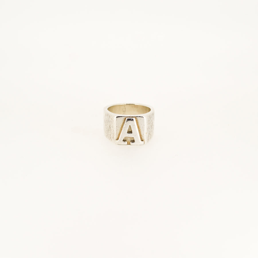 Vintage Sterling Silver Chunky 'A' Ring