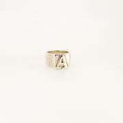 Vintage Sterling Silver Chunky 'A' Ring