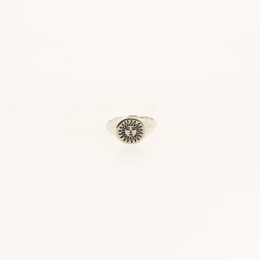 Sterling Silver Sun Signet Ring