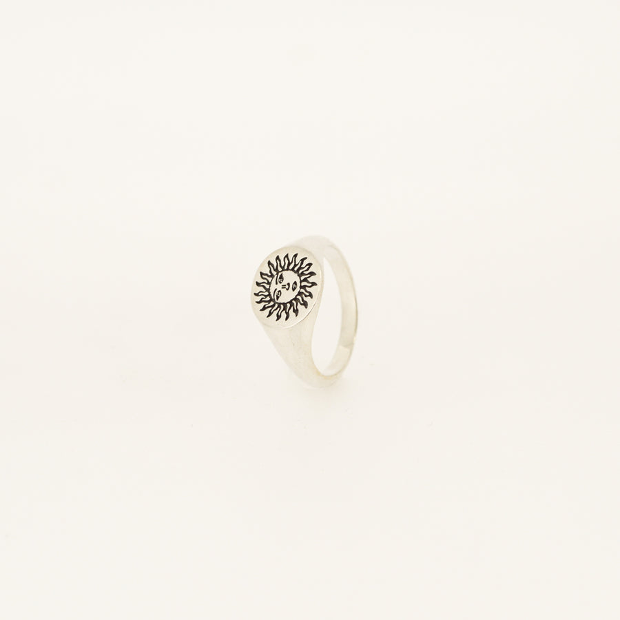 Sterling Silver Sun Signet Ring