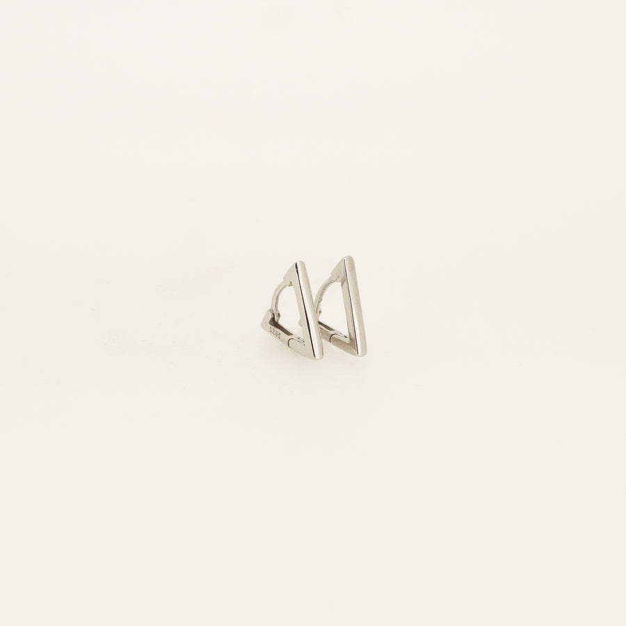 Sterling Silver Triangle Huggie Earrings