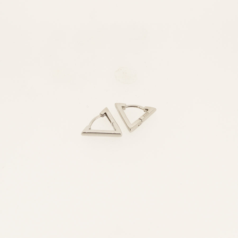 Sterling Silver Triangle Huggie Earrings