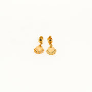 18ct Gold Shell Drop Earrings