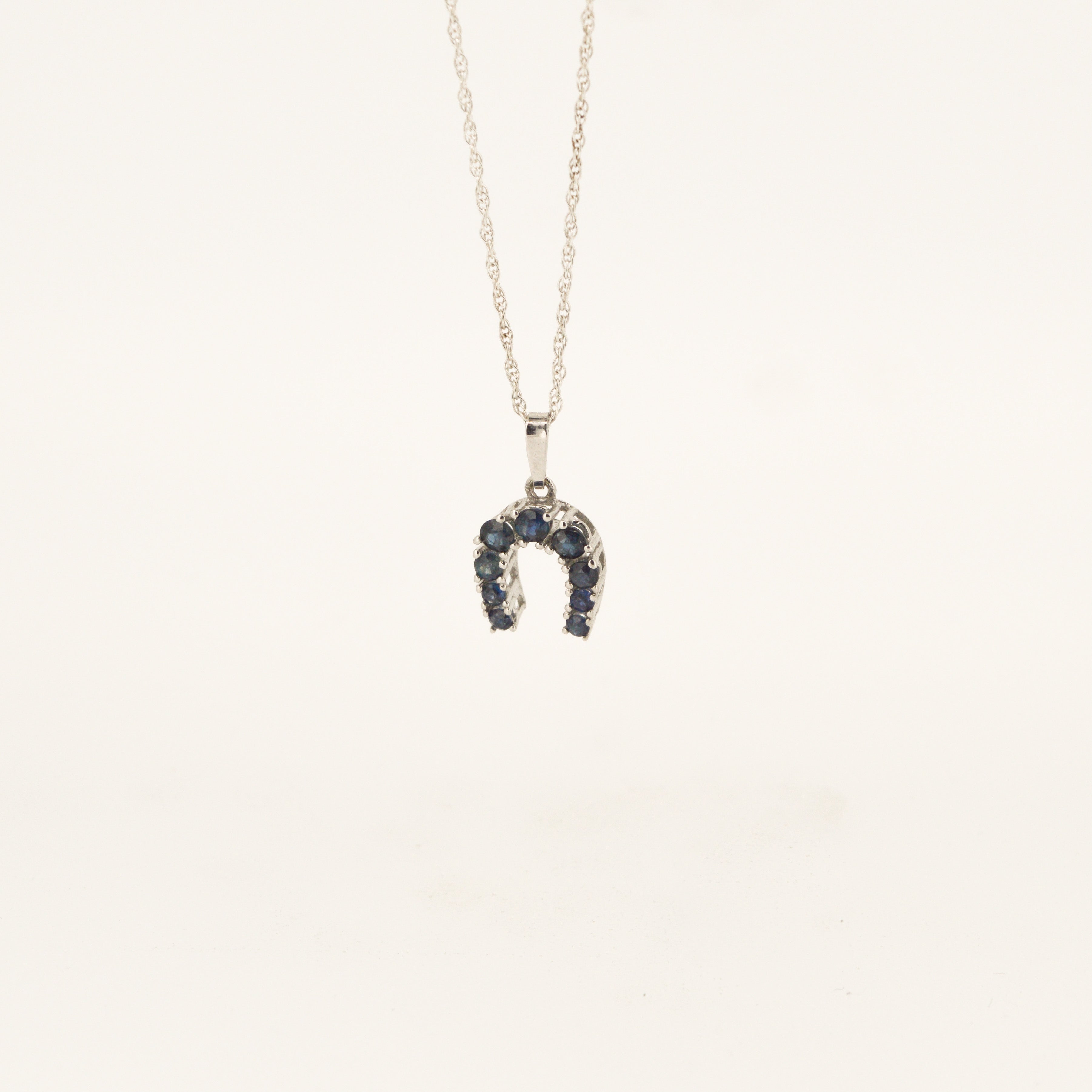 Diamond horseshoe necklace white gold store