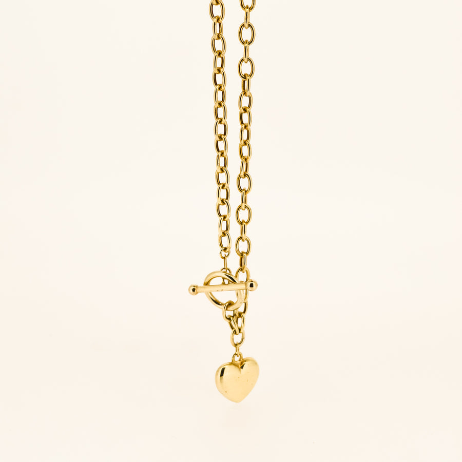 Nineties 9ct Gold Heart Necklace