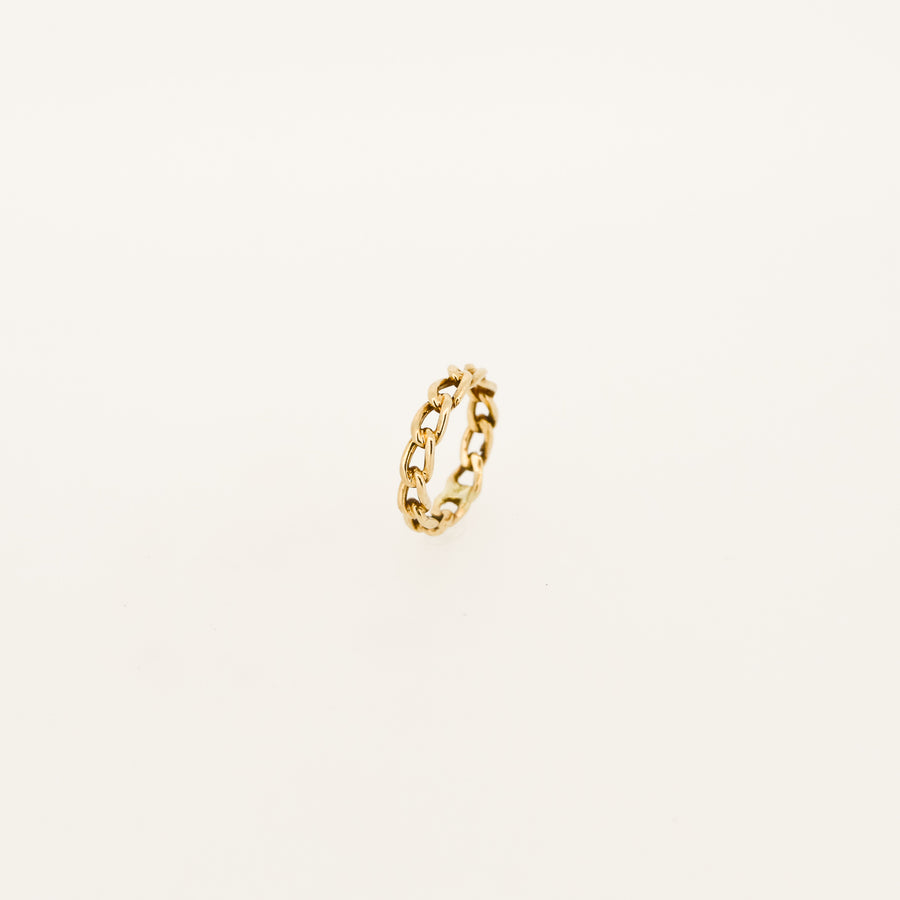 9ct Gold Curb Link Chain Ring