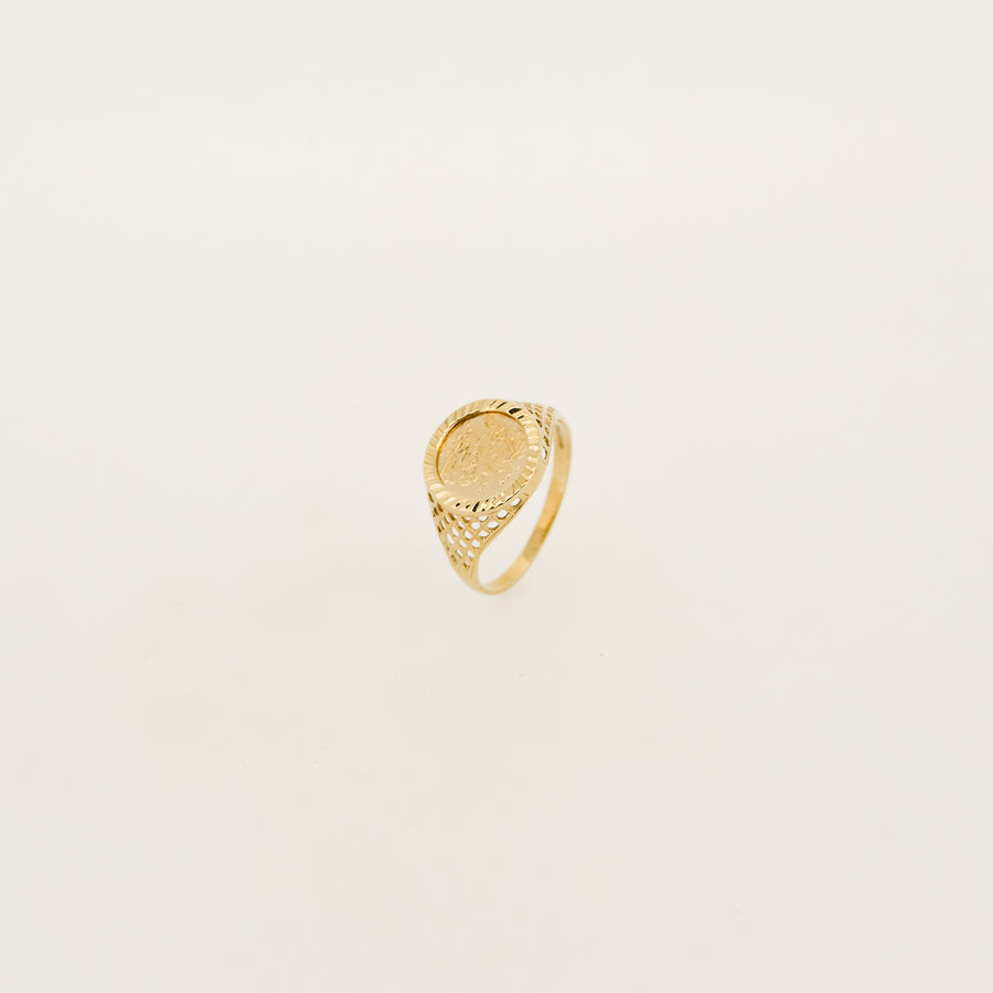 9ct Gold St George Coin Ring