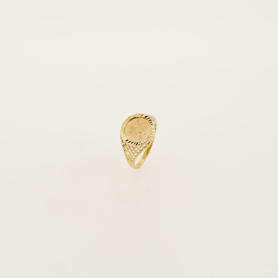 9ct Gold St George Coin Ring