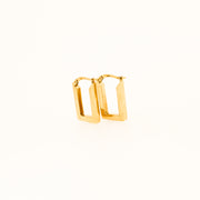 Chunky Gold Rectangle Hoops